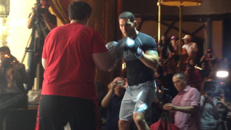 Chris Weidman durante treino em Las Vegas