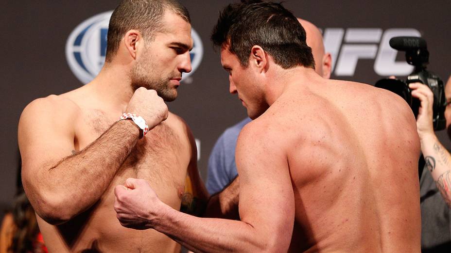 Mauricio "Shogun" Rua e Chael Sonnen na pesagem do UFC em Boston