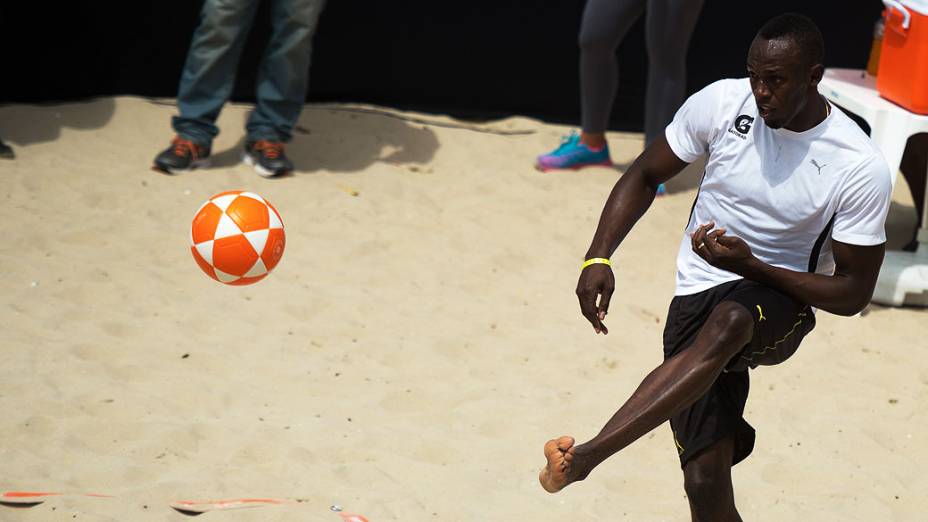 Usain Bolt em Copacabana, no Rio de Janeiro