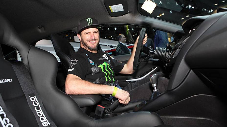 O piloto americano Ken Block, em Foz do Iguaçu, onde fará exibição