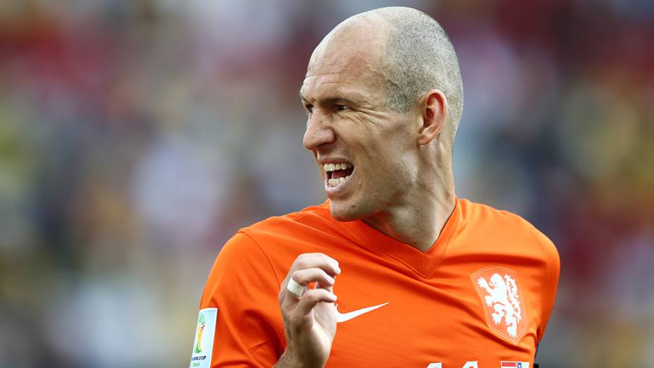 O holandês Arjen Robben durante o jogo contra o Chile no Itaquerão, em São Paulo
