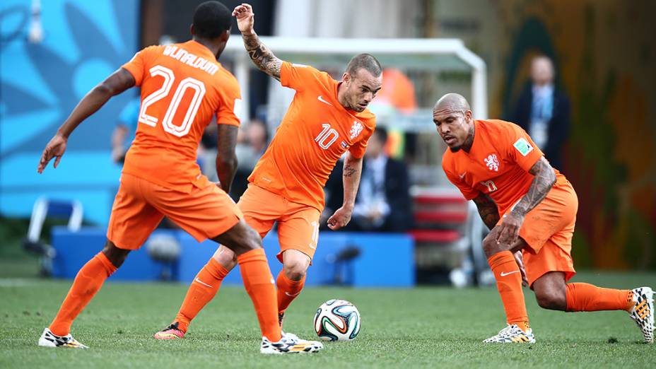 Lance no jogo entre Holanda e Chile no Itaquerão, em São Paulo
