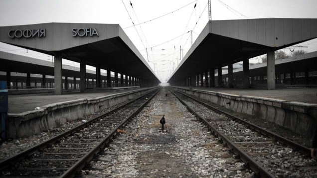 Estação de trem permanece vazia devido à greve de trabalhadores da ferroviária na cidade de Sofia, na Bulgária