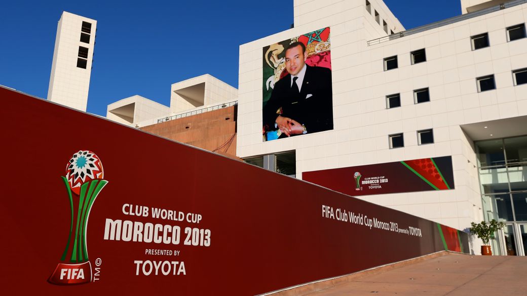 A entrada do estádio de Agadir, no Marrocos, um dos palcos do Mundial de Clubes de 2013