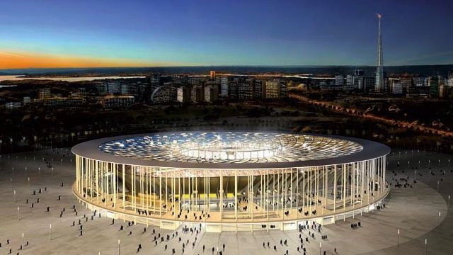 O projeto original do Estádio Nacional de Brasília: palco da partida de abertura da Copa das Confederações