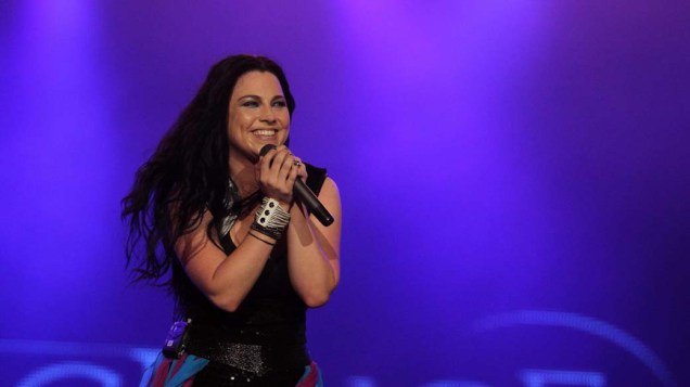 Amy Lee, do Evanescence, durante o show no palco Mundo, no último dia do Rock in Rio, em 02/10/2011