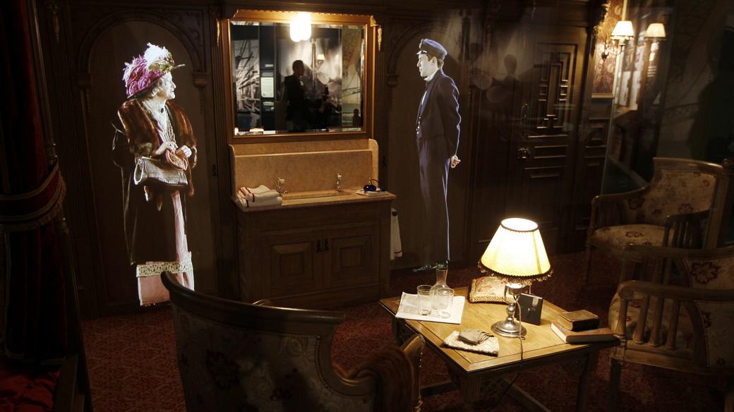 Réplica de uma das cabines de primeira-classe do Titanic