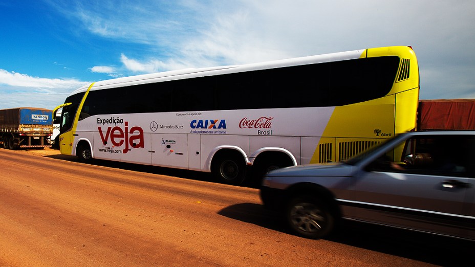 Expedição Veja. Na foto obras de duplicação da BR 364 na região de Juscimeira (MT)