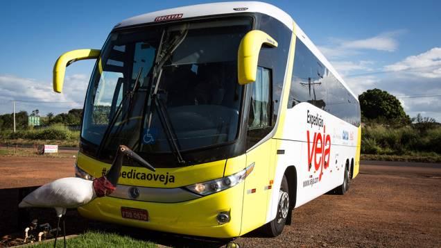 Ônibus da Expedição Veja na região de Bandeirantes (MS) com destino a Rondonópolis (MT)
