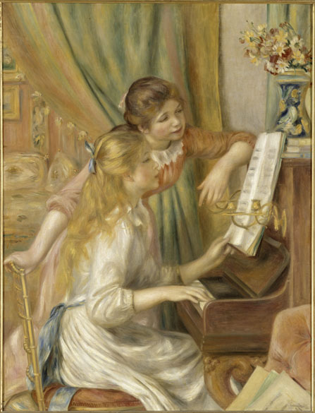 Obra Jeunes filles au piano do pintor impressionista Pierre-Auguste Renoir