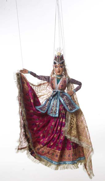 Marionete Kathputli Rajastão, na exposição sobre a Índia no CCBB, em São Paulo