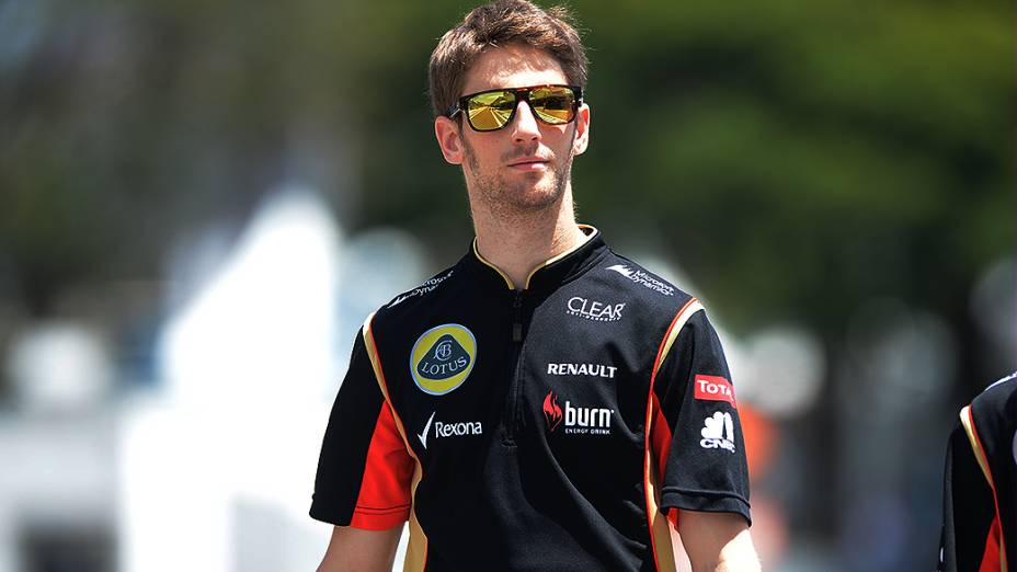 Romain Grosjean chega ao circuito de Interlagos, em São Paulo