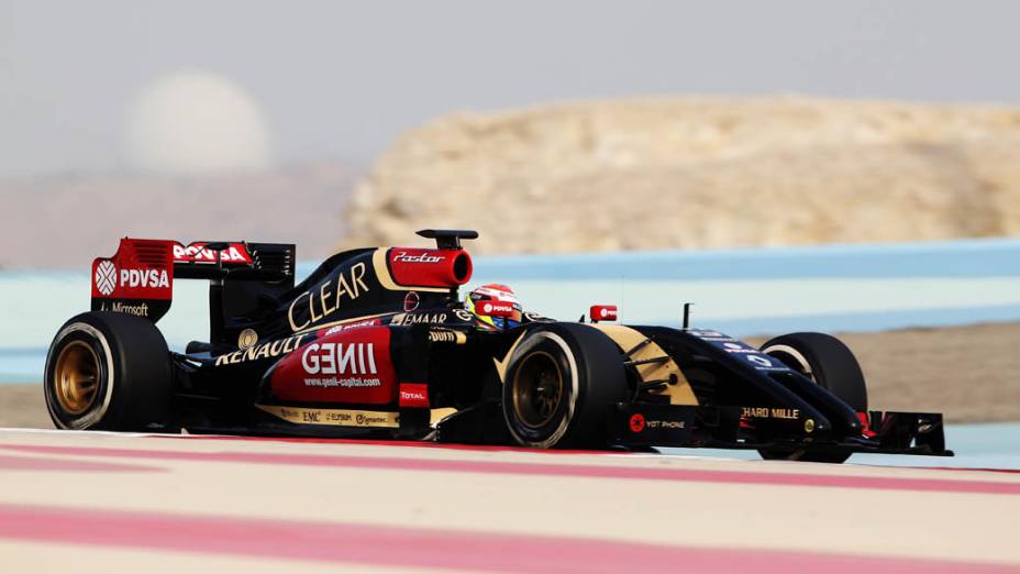 Pastor Maldonado, da Venezuela, durante testes no Bahrein