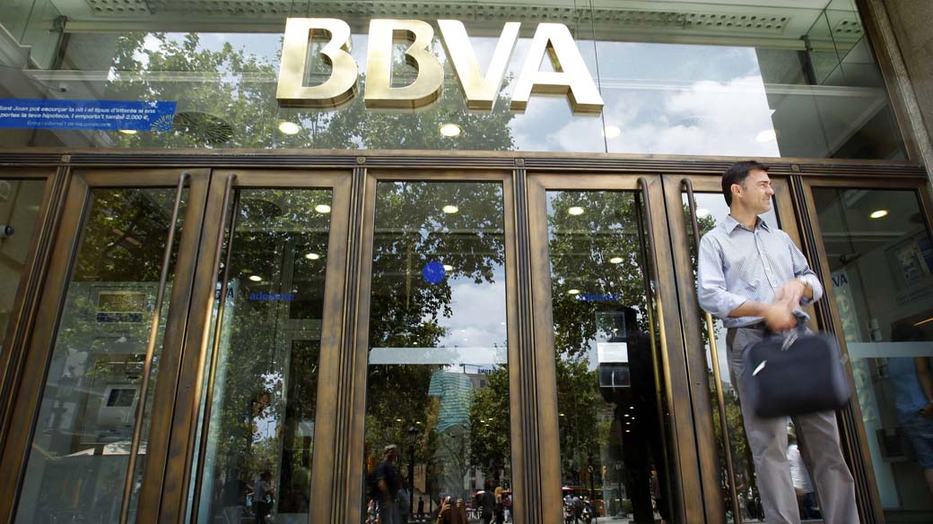 Fachada do banco BBVA, em Barcelona