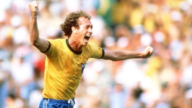 Falcão comemora gol na Copa do Mundo de 1982, na Espanha