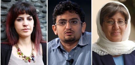 A blogueira tunisiana Lina Ben Mhenni, o executivo do Google Wael Ghonim e a ativista afegã Sima Samar : alguns dos favoritos ao Nobel da Paz em 2011
