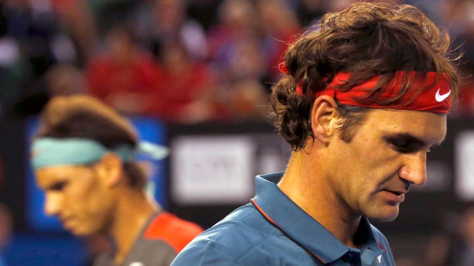 Roger Federer na semifinal do Aberto da Austrália, em Melbourne