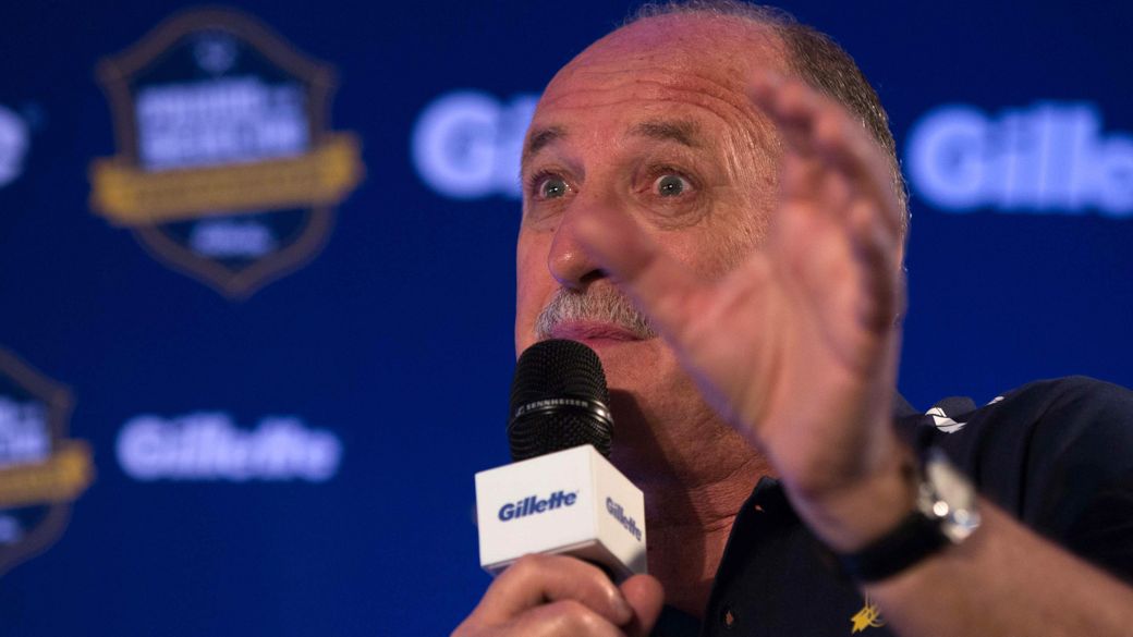 Felipão em evento de patrocinador em São Paulo, na segunda