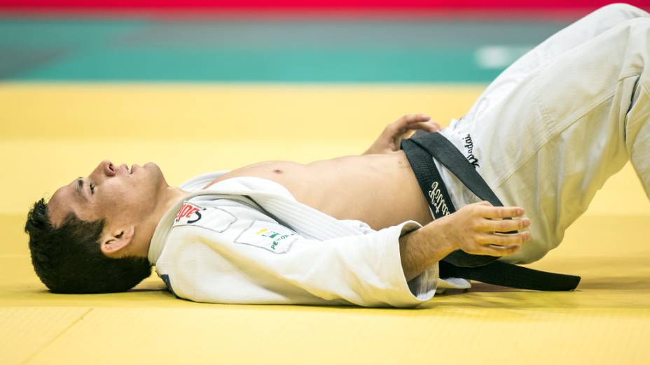 O lutador Felipe Kitadai durante o mundial de judô, no Rio de Janeiro