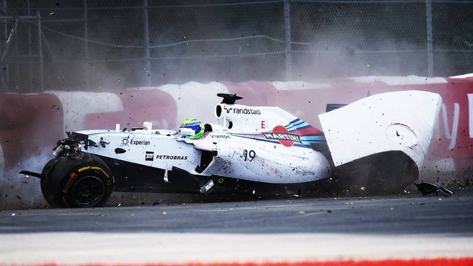 O brasileiro Felipe Massa bateu na última volta do GP do Canadá, em Montreal, neste domingo (08)