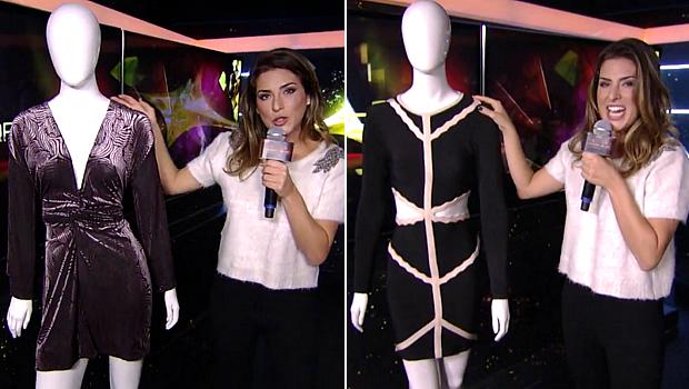 Fernanda Paes Leme mostra figurinos para que o público escolha qual ela deve vestir no SuperStar
