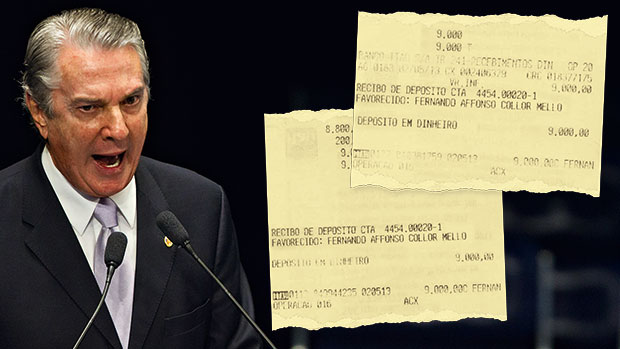Collor: a PF encontrou no escritório do doleiro Alberto Youssef, em São Paulo, comprovantes de depósitos bancários feitos na conta do senador