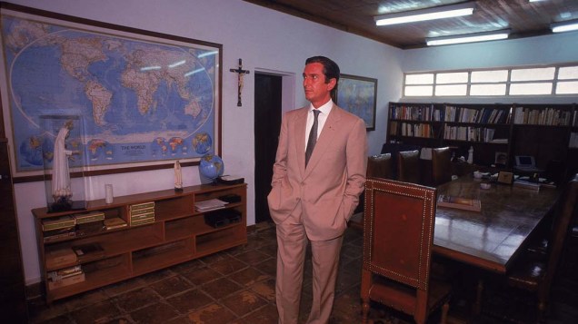 Fernando Collor, presidente afastado, na Casa da Dinda, mansão da família Collor de Mello em Brasília, em 17/12/1992