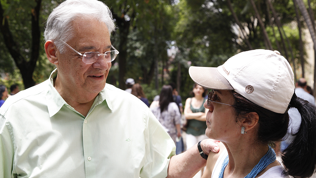 O ex presidente Fernando Henrique Cardoso votou em São Paulo no Colégio Sion, no bairro de Higienópolis