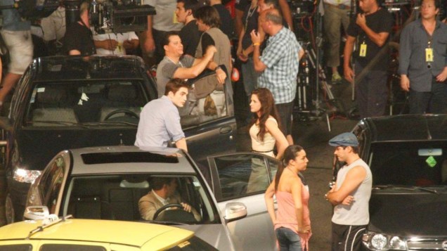 Robert Pattinson e Kristen Stewart gravam cenas de Amanhecer, o quarto filme da saga Crepúsculo, na Lapa, Rio de Janeiro