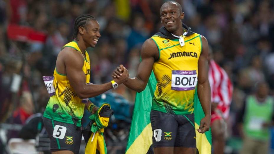 O jamaicano Usain Bolt nos 100 metros rasos em Londres-2012