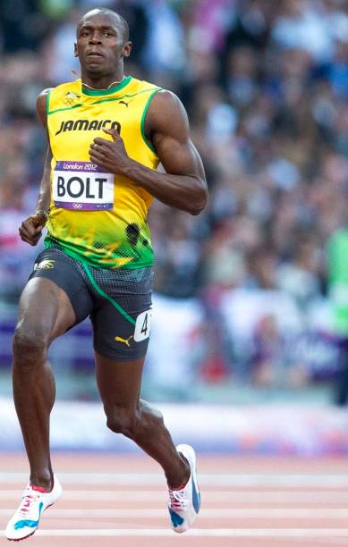 O jamaicano Usain Bolt nos 100 metros rasos em Londres-2012