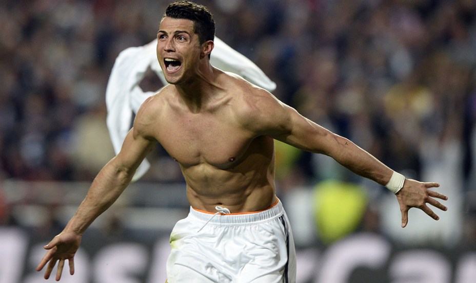 Cristiano Ronaldo comemora gol contra o Atlético de Madri
