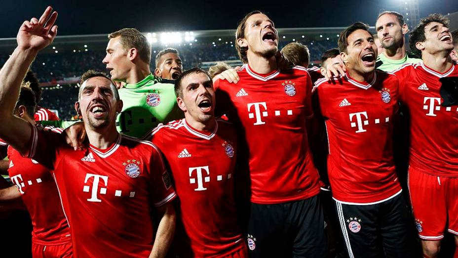  Jogadores do Bayern de Munique comemoram o título de campeão Mundial de Clubes da Fifa 2013