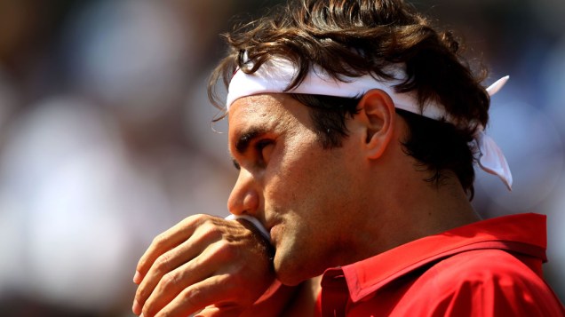 Roger Federer, da Suíça, durante a final de Roland Garros, em Paris