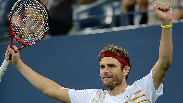 Fish comemora vitória sobre Simon no US Open