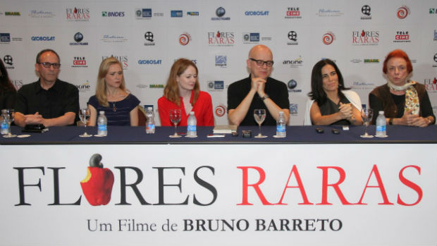 Lançamento de 'Flores Raras', de Bruno Barreto. Da esquerda para a direita, Tracy Middendorf , Miranda Otto, o diretor Bruno Barreto, Glória Pires e Lucy Barreto