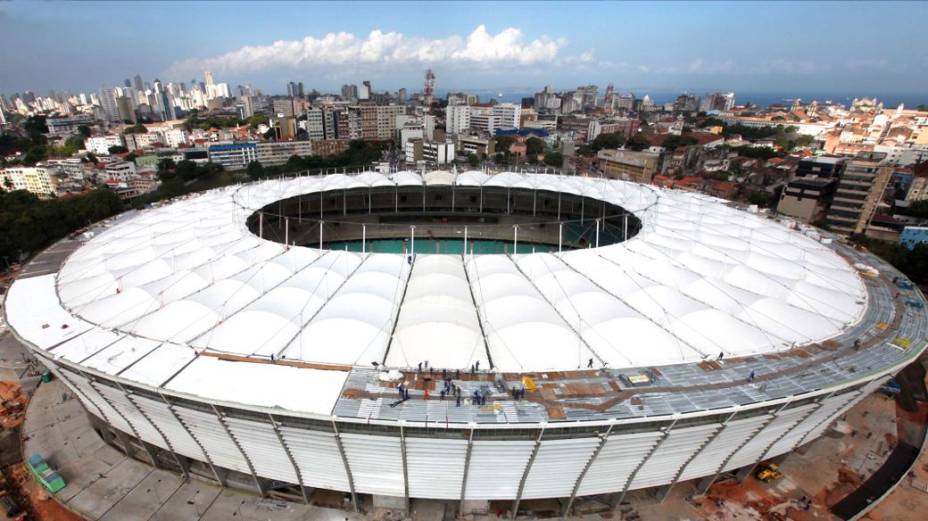 A Arena Fonte Nova, em Salvador, no início de fevereiro
