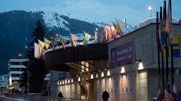 Prédio que abrigará as discussões do Fórum Econômico Mundial, em Davos, na Suíça