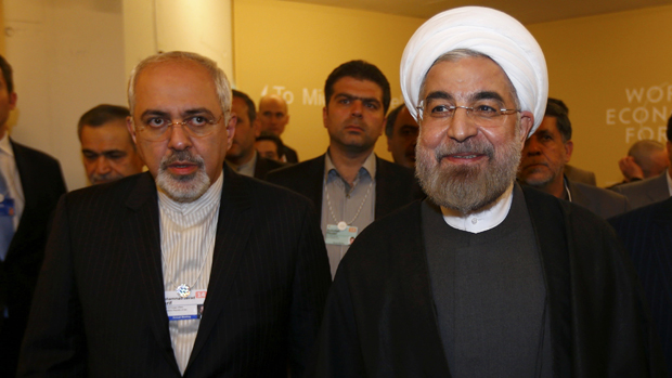 O presidente iraniano, Hassan Rouhani, no Fórum Mundial