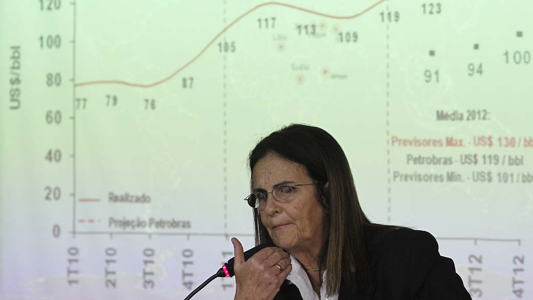 A presidente da Petrobras, Maria das Graças Foster, na Comissão de Minas e Energia na Câmara dos Deputados em Brasília