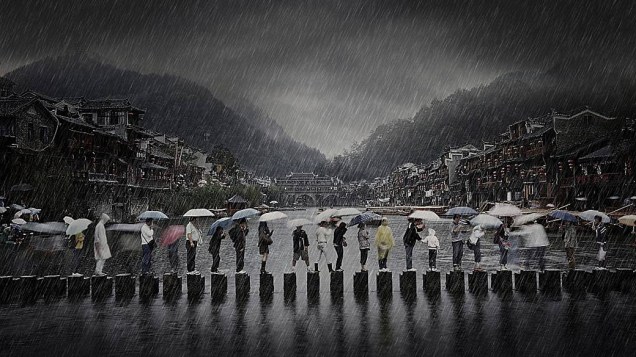O prêmio na categoria Viagem ficou com o chinês Chen Li, por esta imagem feita no sul da China durante a estação das chuvas