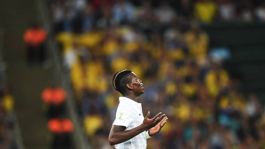 O francês Pogba durante o jogo contra o Equador