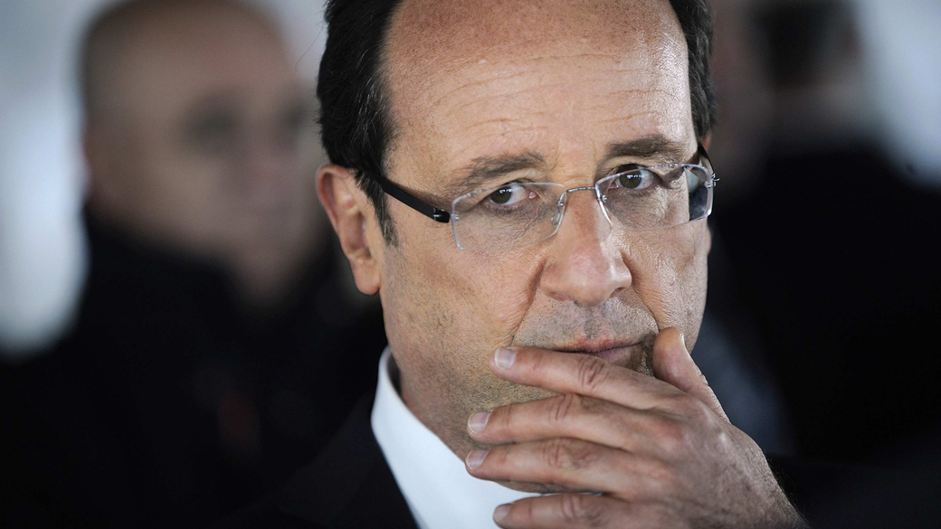 Presidente da França, François Hollande. Déficit comercial do país subiu para 4,9 bilhões de euros em maio