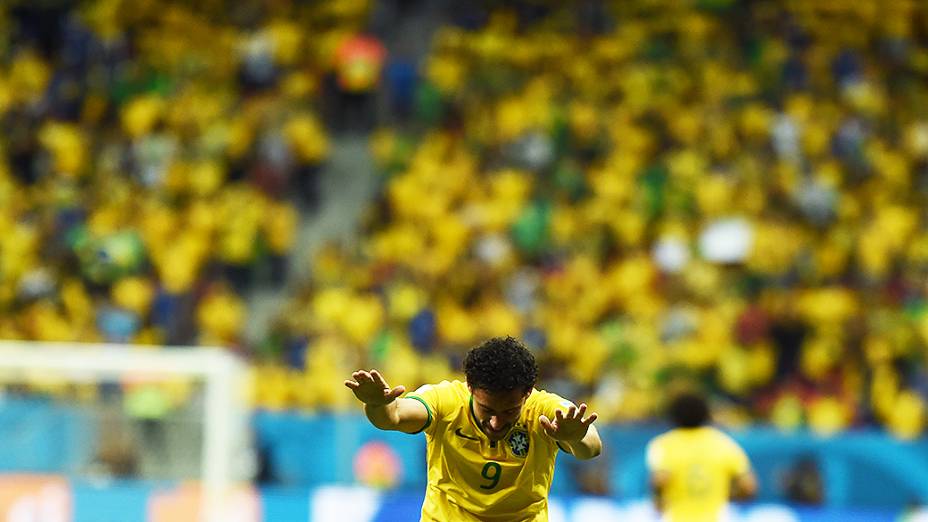 O atacante Fred, que desencantou e marcou seu primeiro gol nesta Copa do Mundo na partida disputada em Brasília, contra Camarões