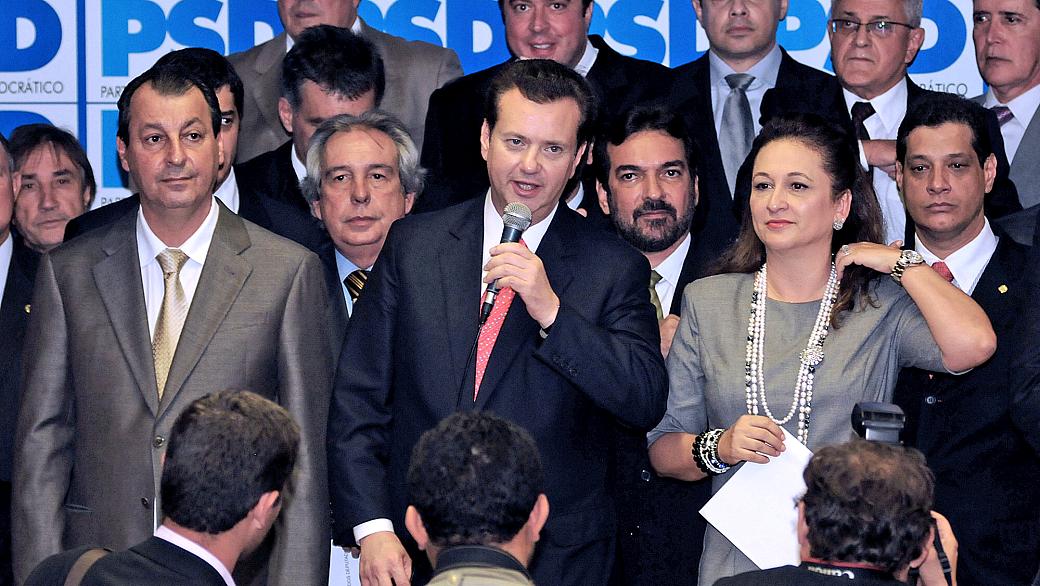 Líderes do PSD na fundação no partido, em abril, em Brasília