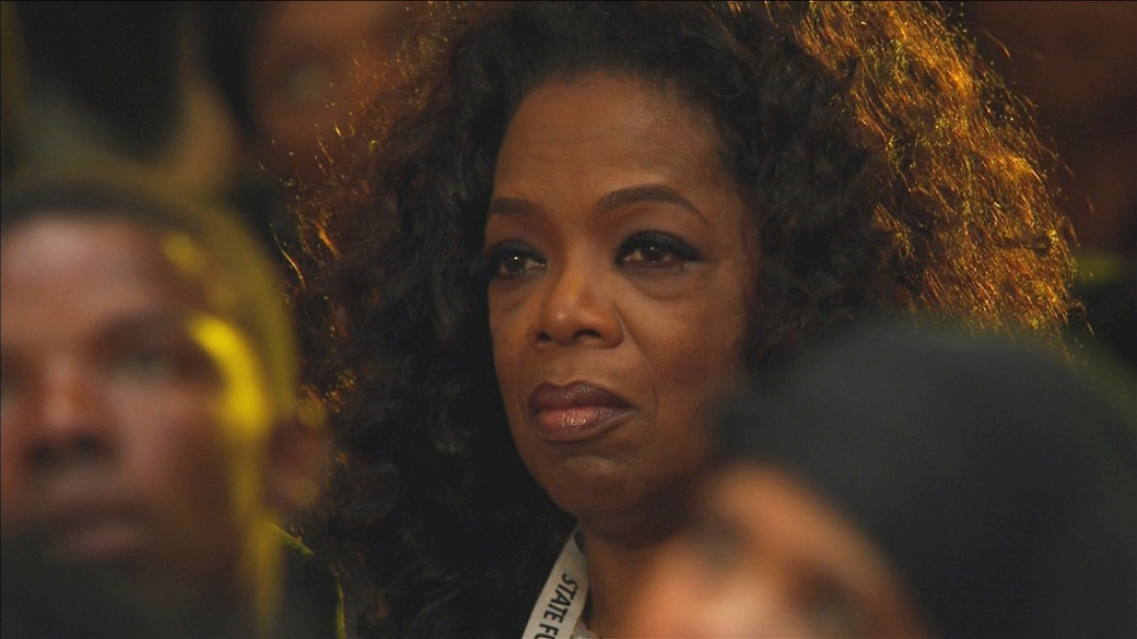 Oprah Winfrey no funeral de Nelson Mandela