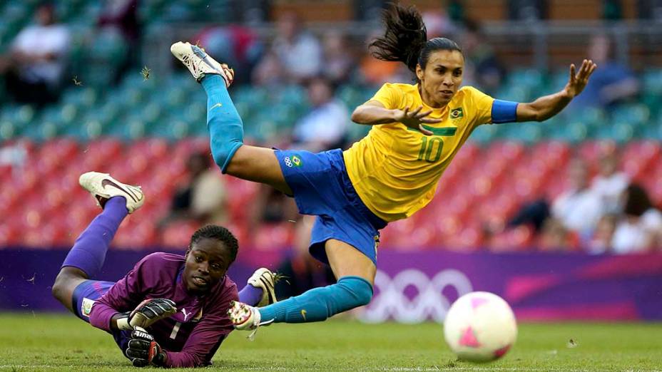 A brasileira Marta, na partida contra Camarões