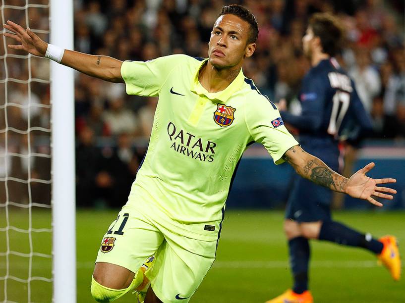 Neymar comemora gol do Barcelona