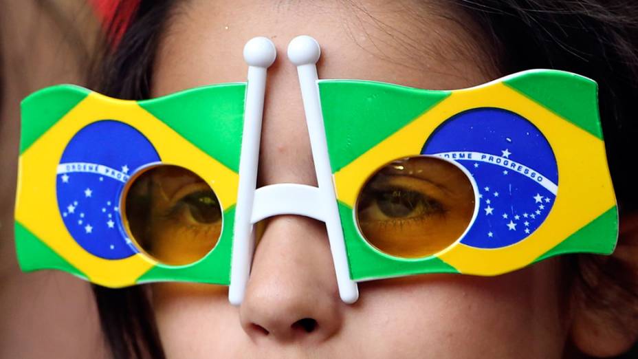 Torcida durante partida entre Brasil e Egito válida pela primeira rodada dos Jogos Olímpicos de Londres 2012