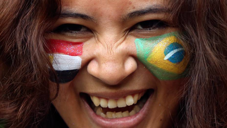 Torcida durante partida entre Brasil e Egito válida pela primeira rodada dos Jogos Olímpicos de Londres 2012